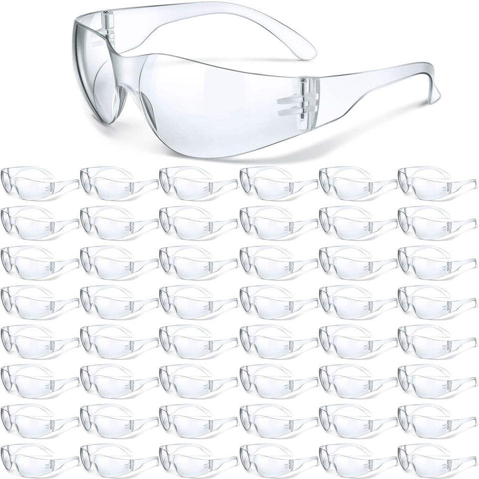 Weewooday 48pcs safety glasses pack with clear lenses for daily eye protection
