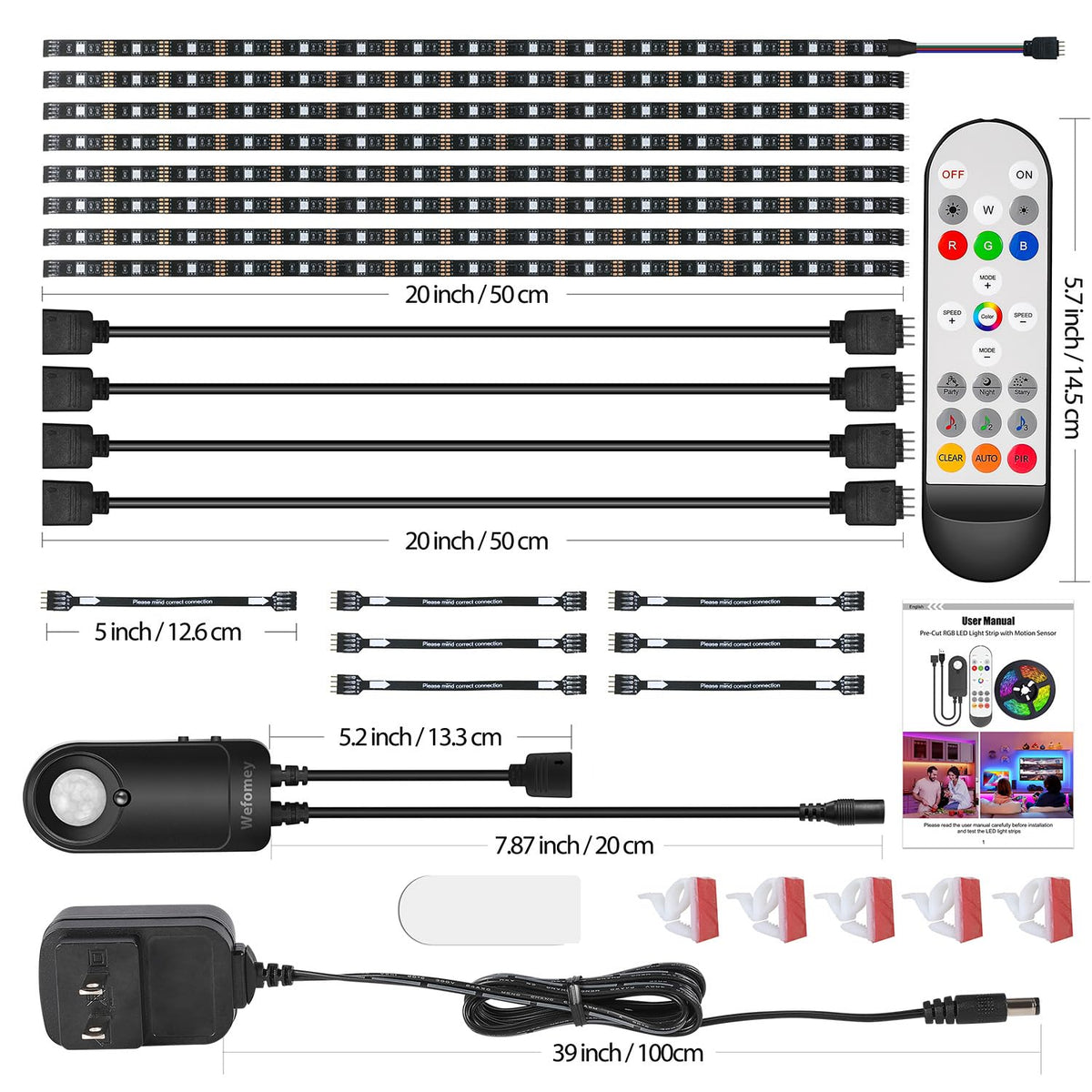 Wefomey installation-ready cabinet lighting setup for quick mounting.