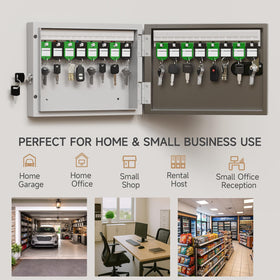 WeHere 16-key lock box magnetic door shows auto-close feature.