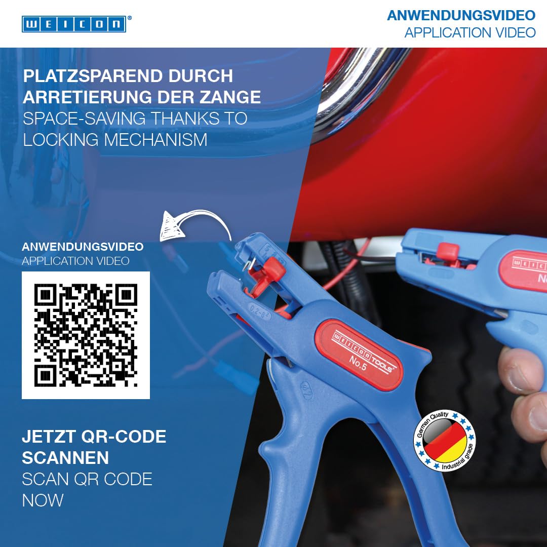 WEICON Wire Stripper No. 5 with ergonomic, lightweight design for comfortable handling.