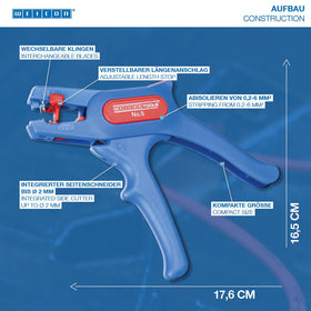 WEICON Wire Stripper No. 5 has replaceable blade for long-lasting use.
