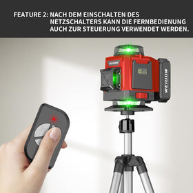 WEIDDW auto-leveling function enables quick setup with straight lines.