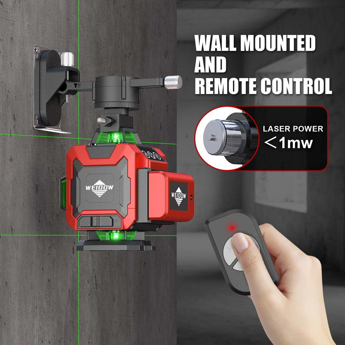 WEIDDW Laser Level 4D mounting bracket attaches to stands easily