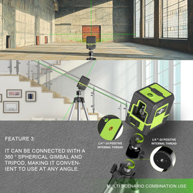 WEIDDW green cross-line projection highlighting accurate tile layouts