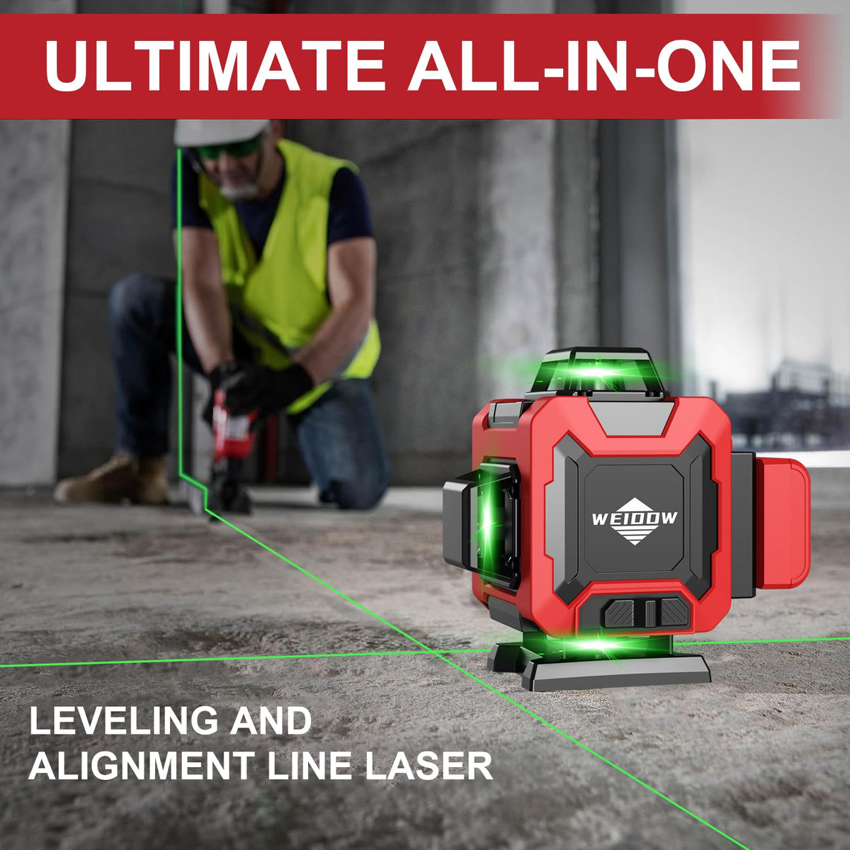 WEIDDW laser level tripod stand enables hands-free leveling at different heights