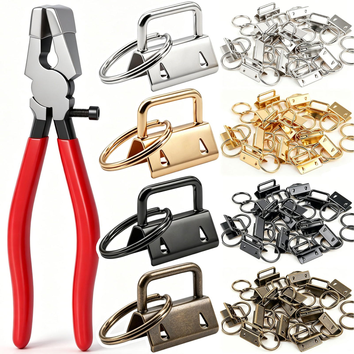 Weideer key fob plier and 40-piece hardware set for easy assembly