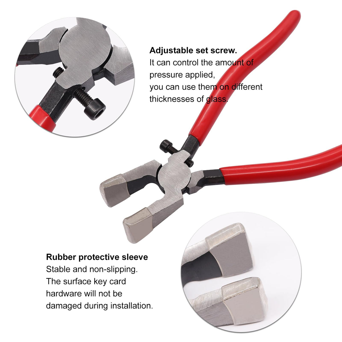 Weideer plier jaws with protective tips prevent surface damage during installation