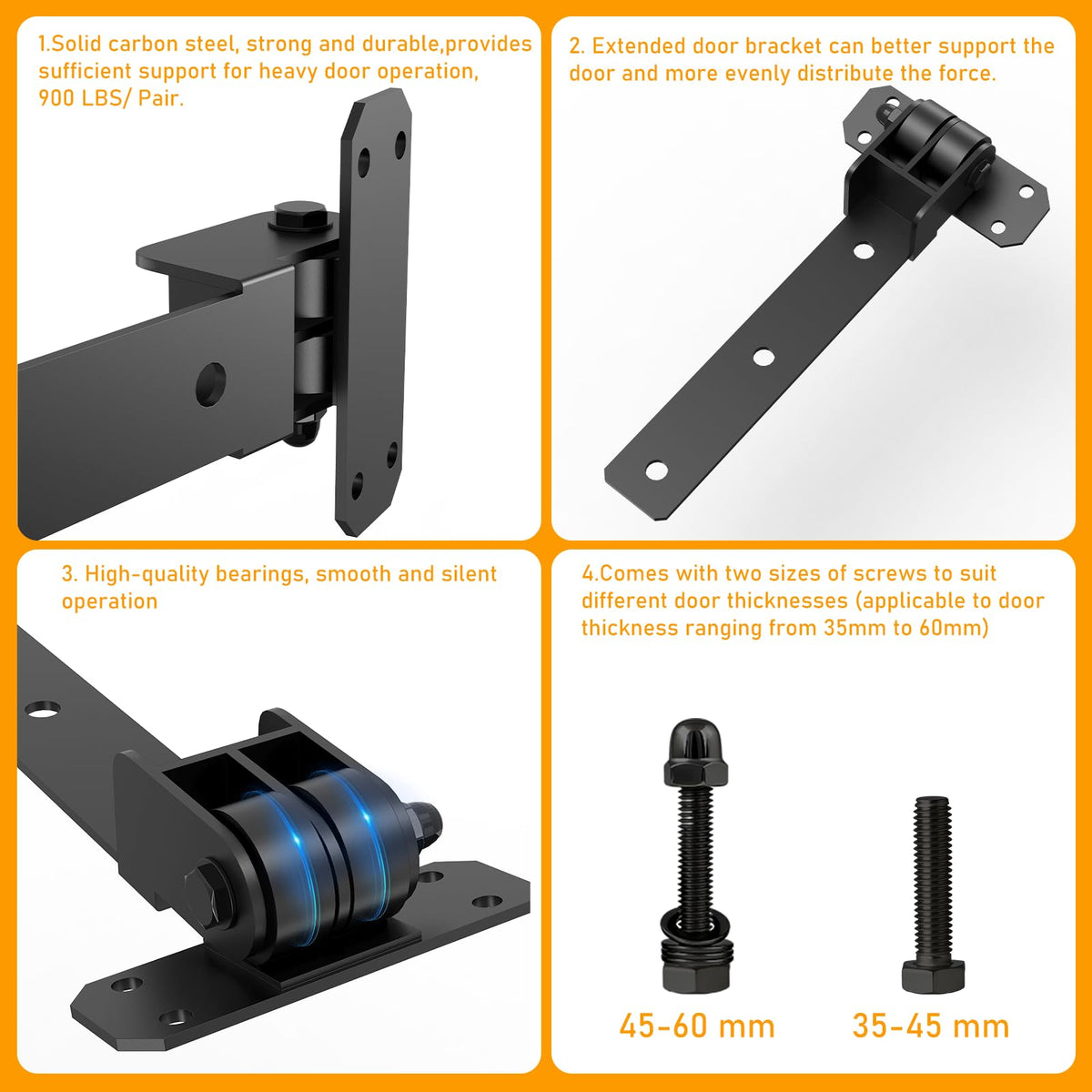 Weigreat built-in ball bearings deliver smooth, quiet gate operation.