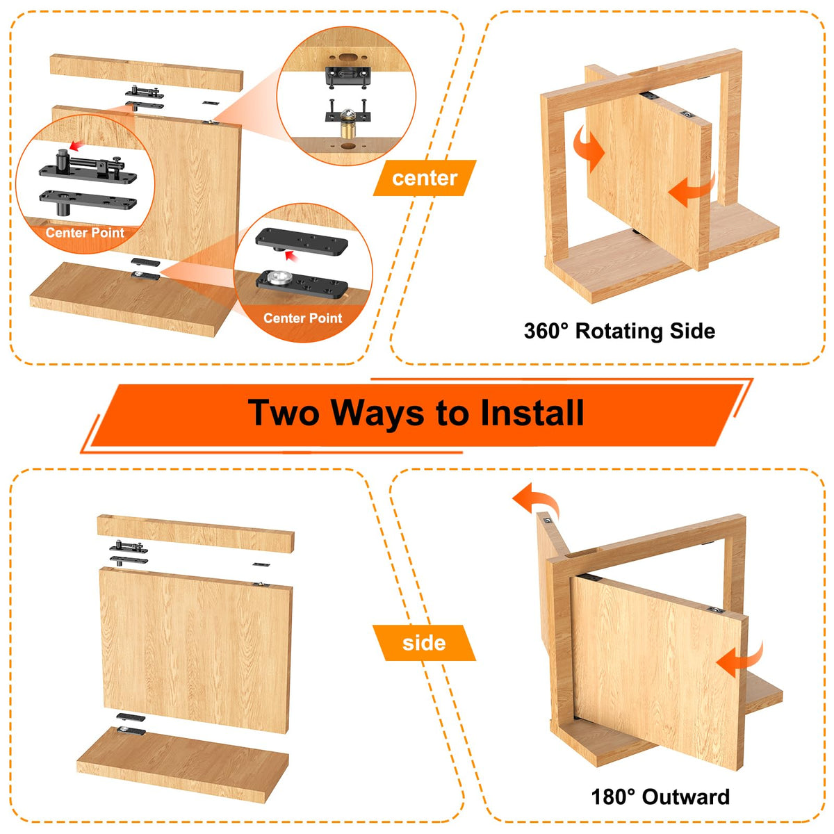 Weigreat versatile hidden door hinge for bookcase and murphy doors