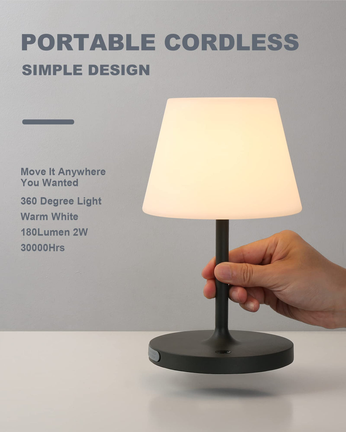 WEILAILUX outdoor lamp front view highlighting soft warm light.