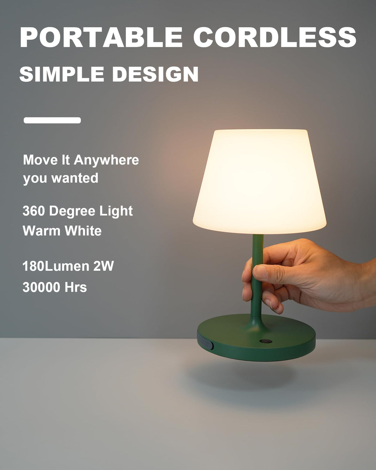 WEILAILUX cordless lamp charging via USB-C, ready for camping adventures
