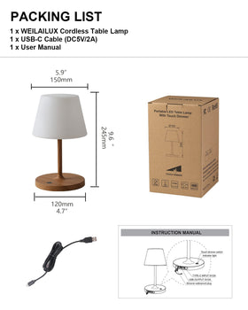 WEILAILUX portable table lamp suitable for home and travel.