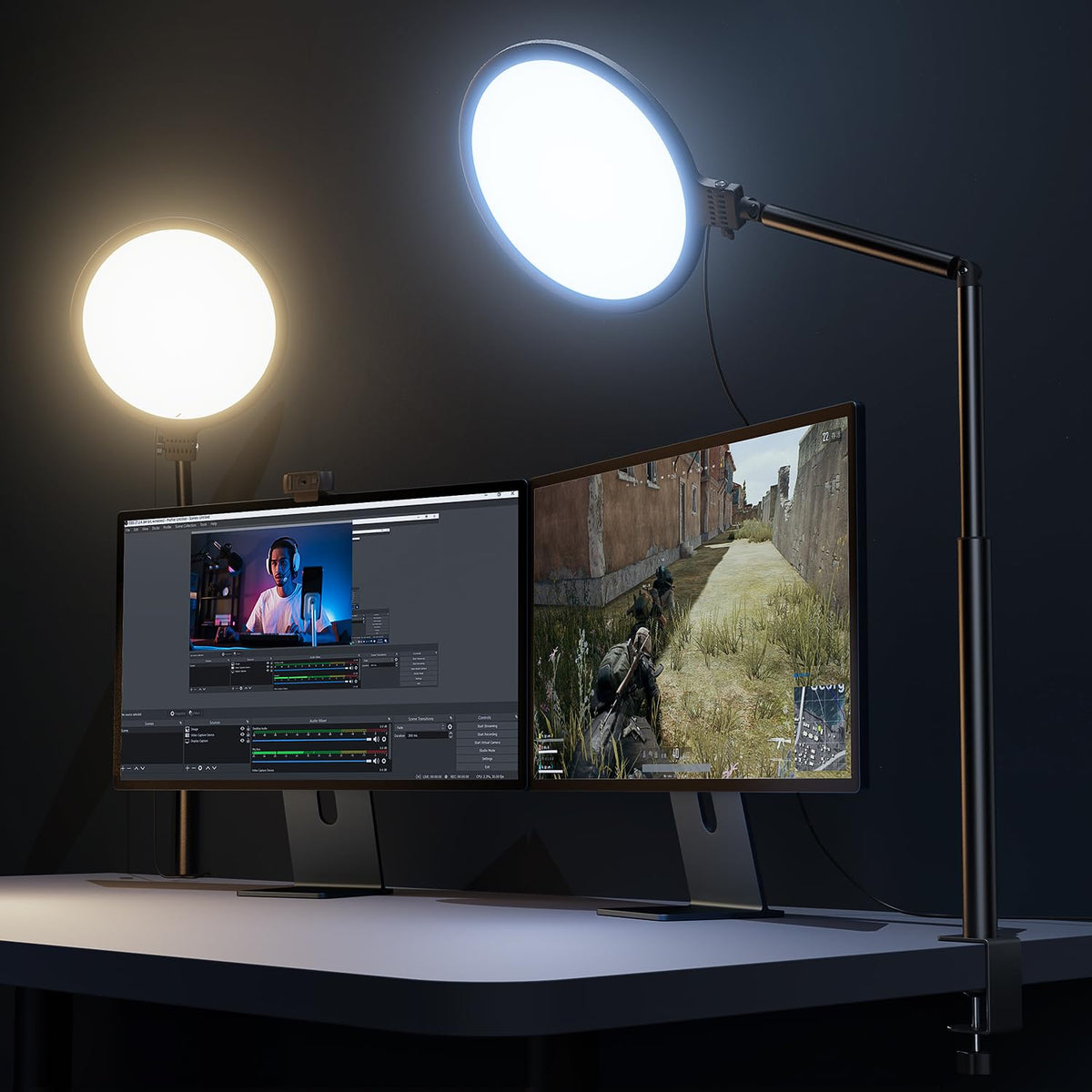 Weilisi desk ring light with stand for clear video calls and streaming