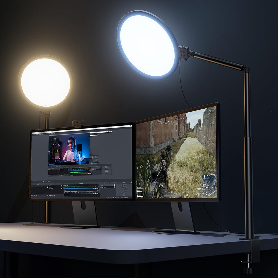 Weilisi desk ring light with stand for clear video calls and streaming