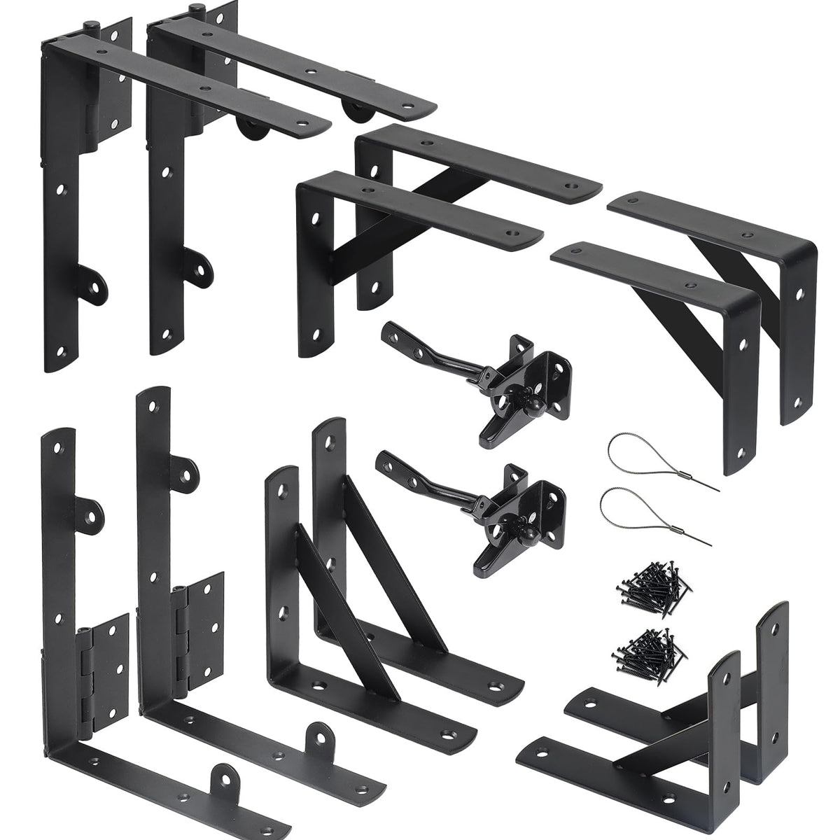 WEKIS anti sag gate kit hinge brackets shown for sturdy wooden gate support