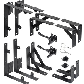 WEKIS anti sag gate kit hinge brackets shown for sturdy wooden gate support