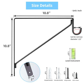 WEKIS shelf bracket matte black finish offers durable, stylish closet organization.