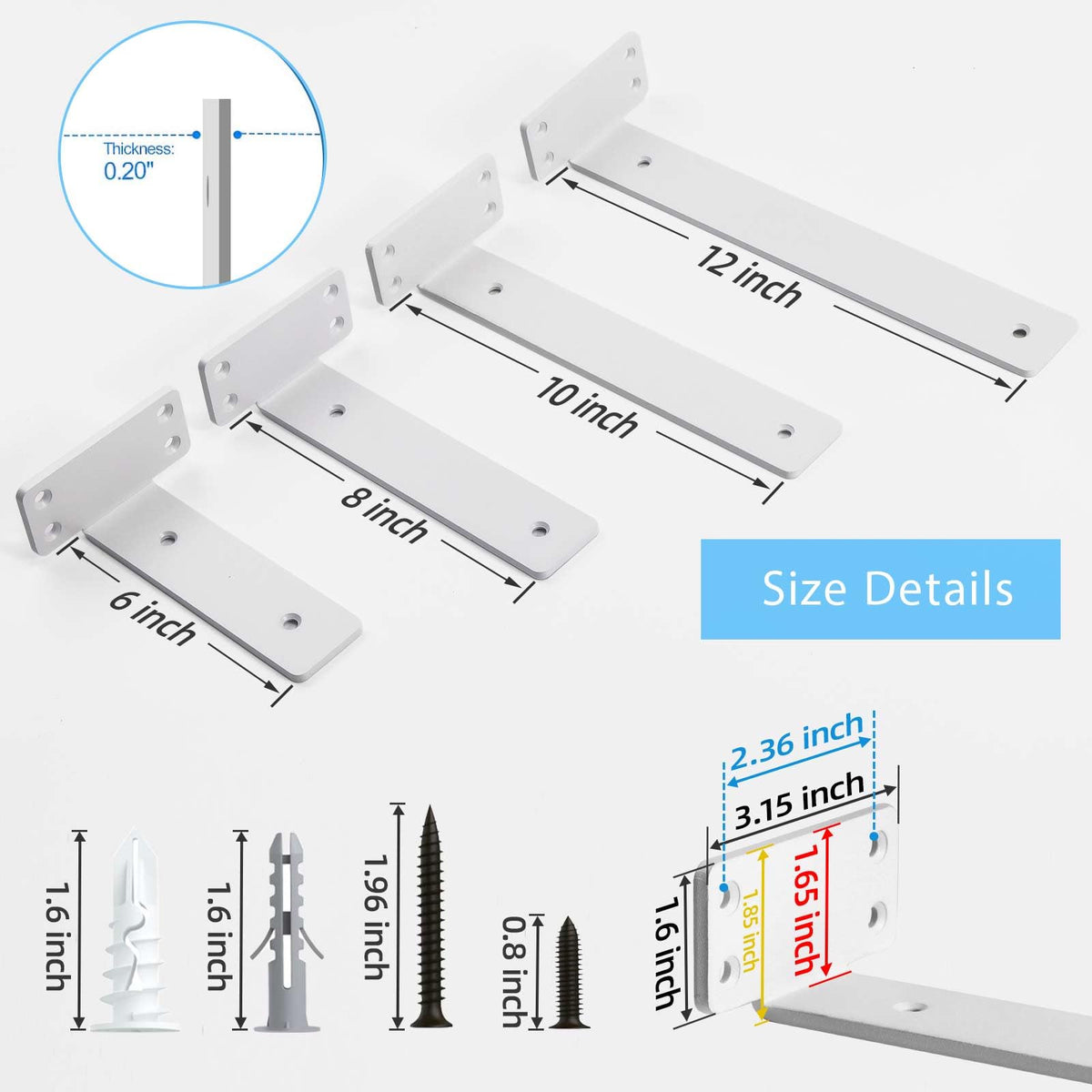 WEKIS hidden brackets mounted behind the shelf for clean lines.