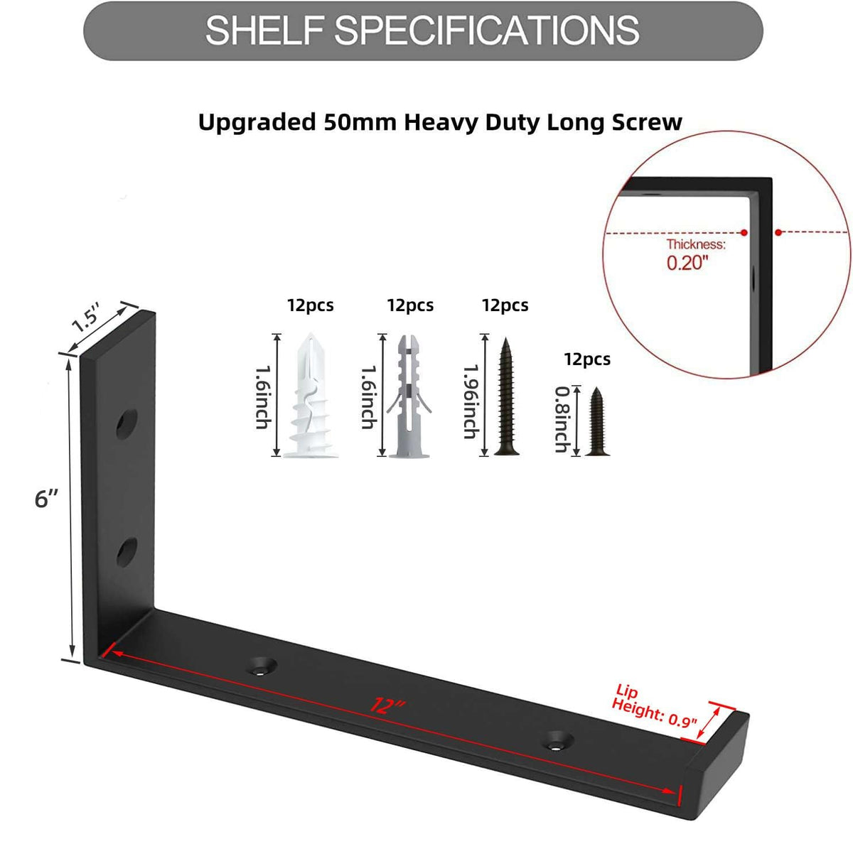 WEKIS industrial black shelf brackets pack for cohesive wall storage