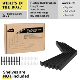 WEKIS J shape design bracket offering secure angle support and level shelves