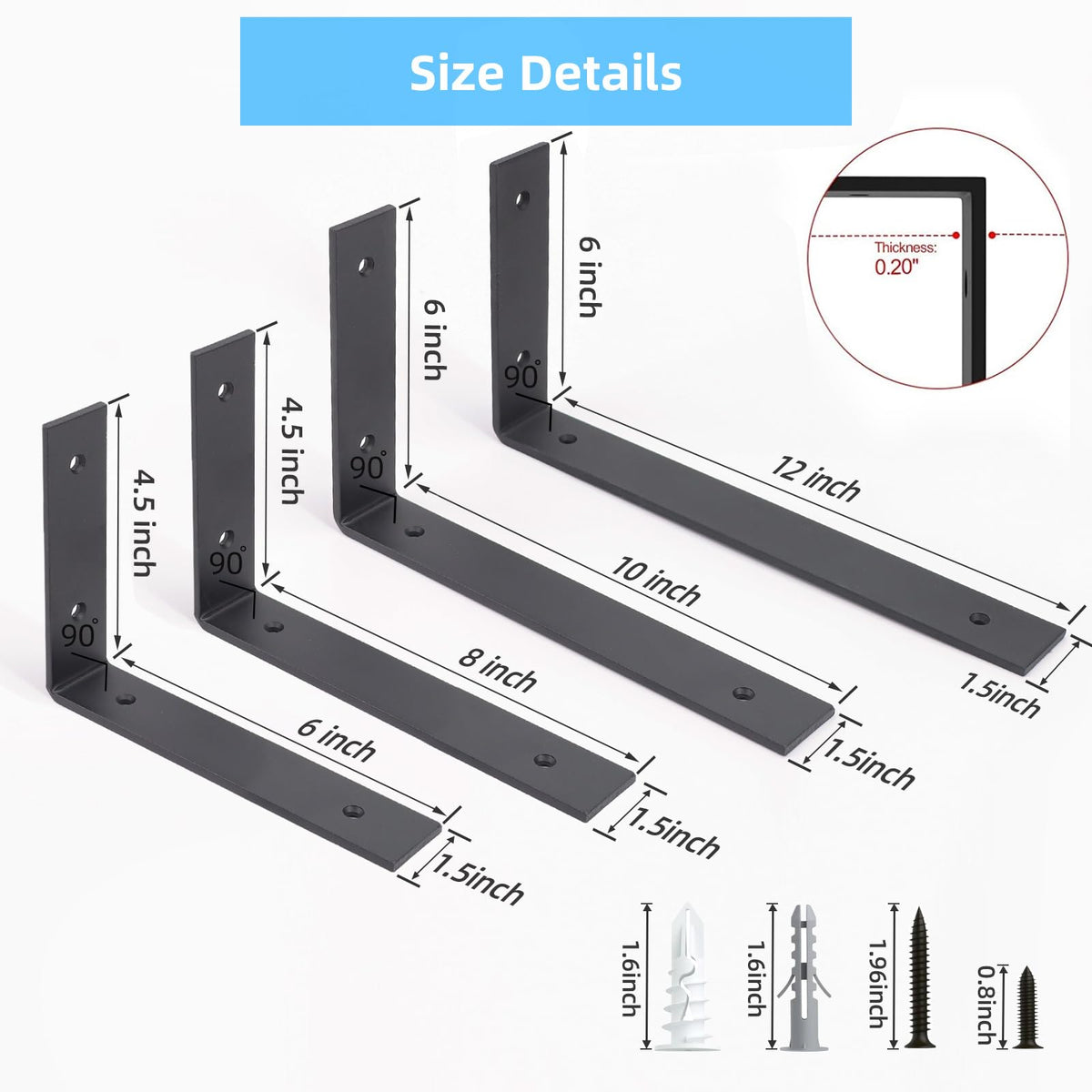 WEKIS brackets mounted on walls suitable for wood, drywall, and concrete.