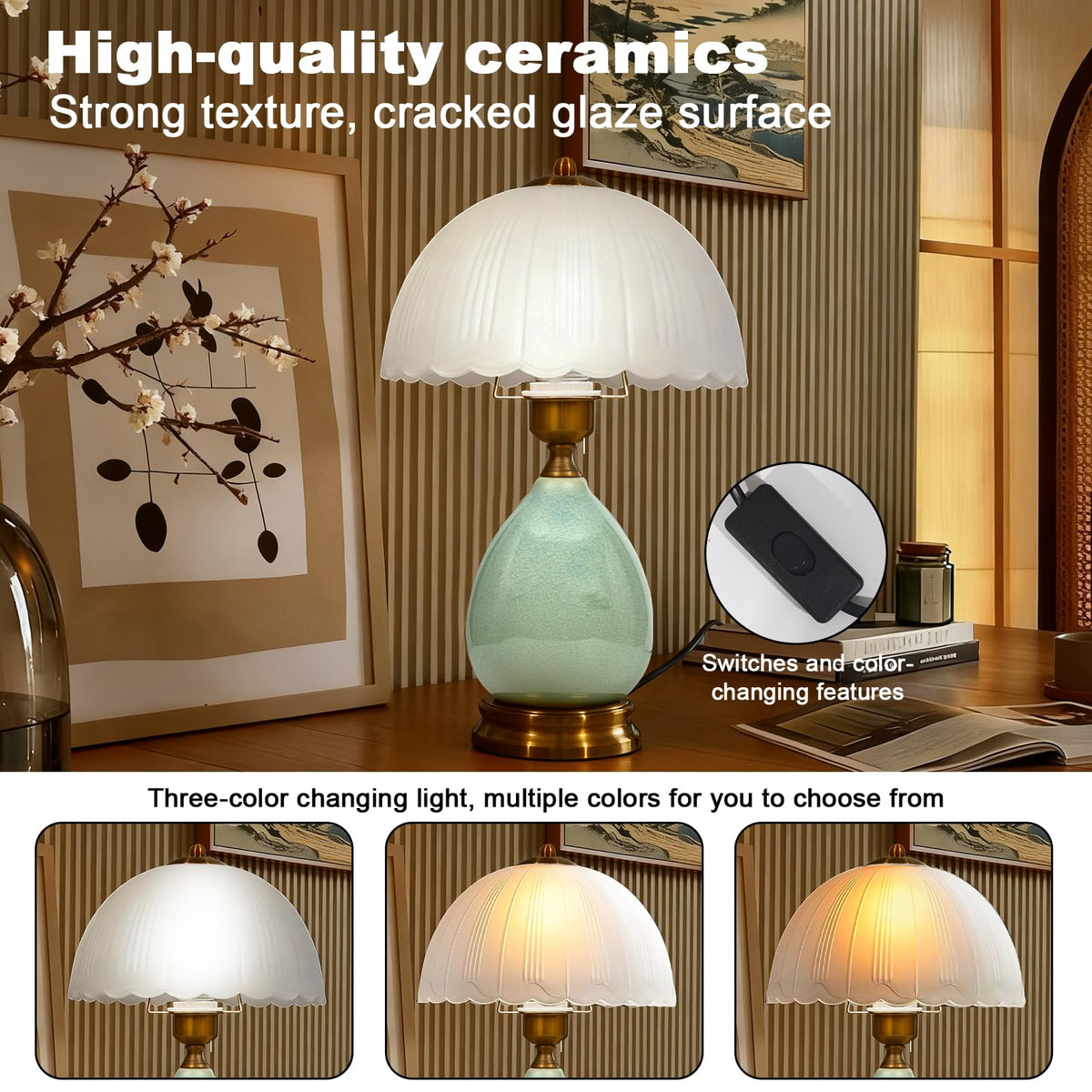 WELAISA green shade glows warmly for relaxing evenings