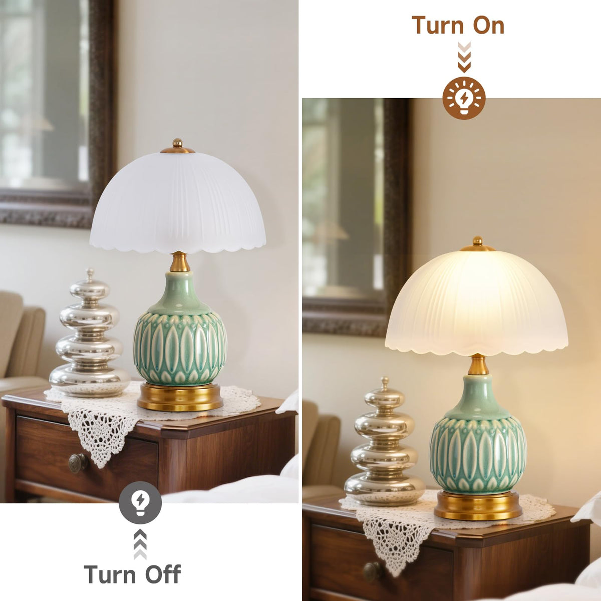 WELAISA nightstand lamp creates a soft, inviting ambient glow