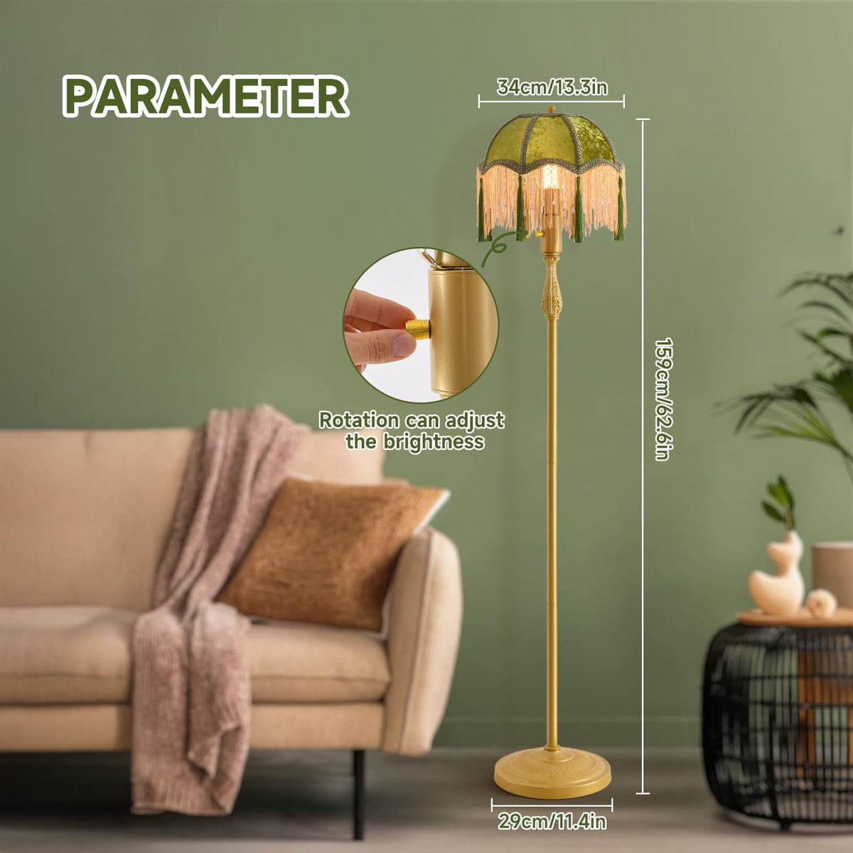 WELAISA Weilasa 62.7 inch tall lamp fits tall ceilings and spaces.