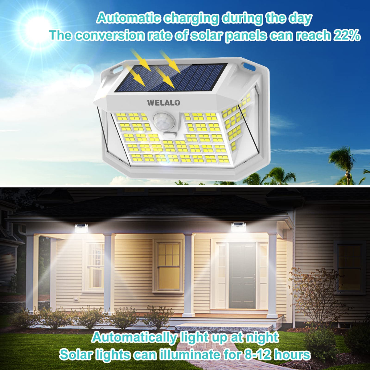 WELALO 270-degree wide-angle beam covers fences and patios for safer perimeters