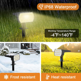 WELALO solar light with dual stake and screw mounting.