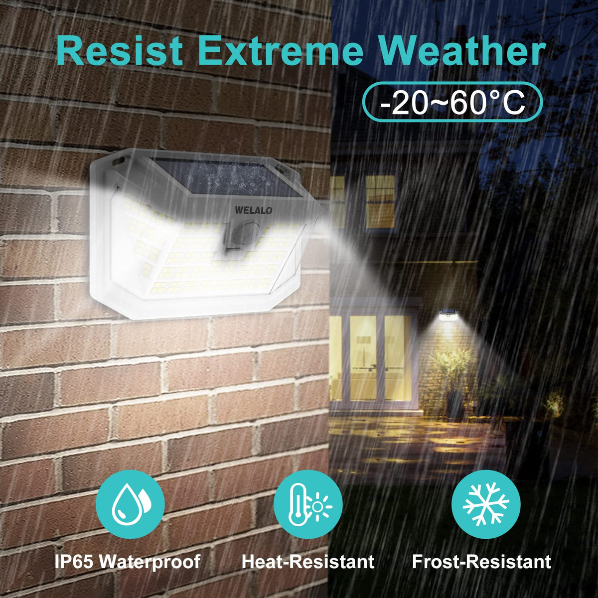 WELALO durable ABS housing protects against weather while providing long-lasting outdoor lighting