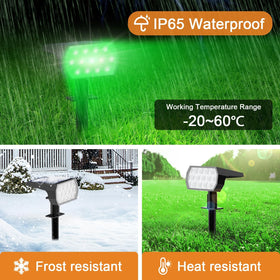 WELALO solar color-changing spotlight IP65 waterproof housing designed to withstand weather.