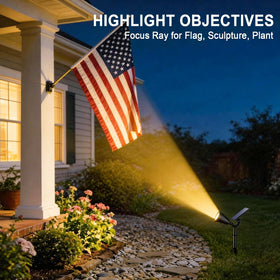 WELALO solar spot light head swivel directs beams to walkways and walls.