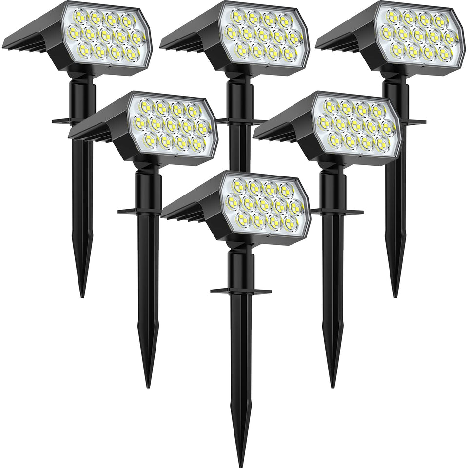 WELALO solar spot light brightens a dark walkway for safer night visibility.