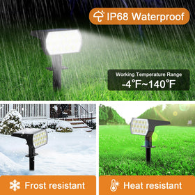 WELALO IP68 waterproof spotlight withstands rain and snow while staying bright.