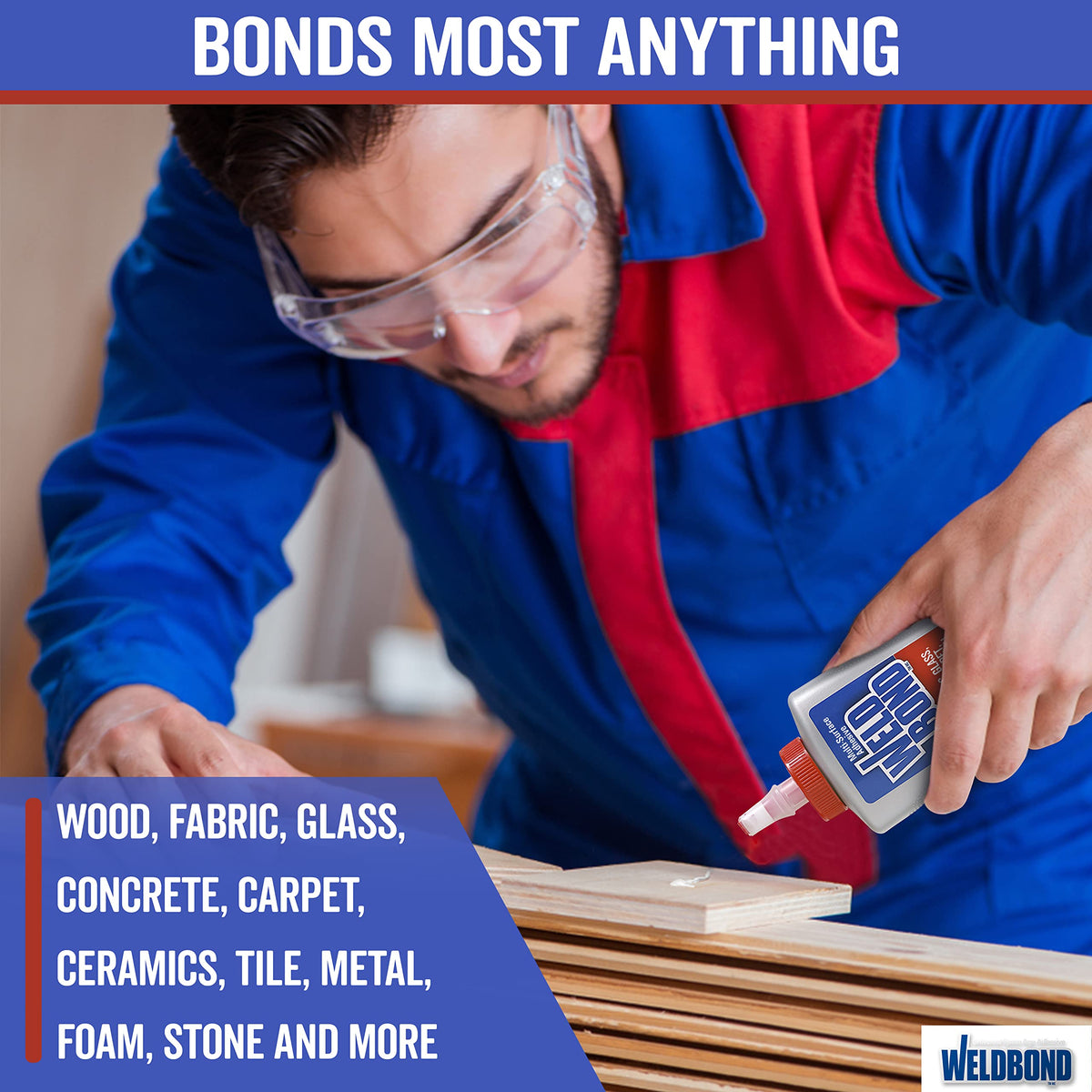 Weldbond fast-drying glue sets in about 20 minutes for quick projects.