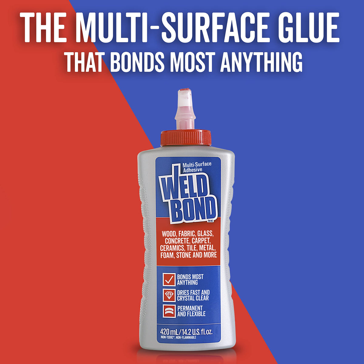 Weldbond non-toxic adhesive safe for home, school, and crafts.