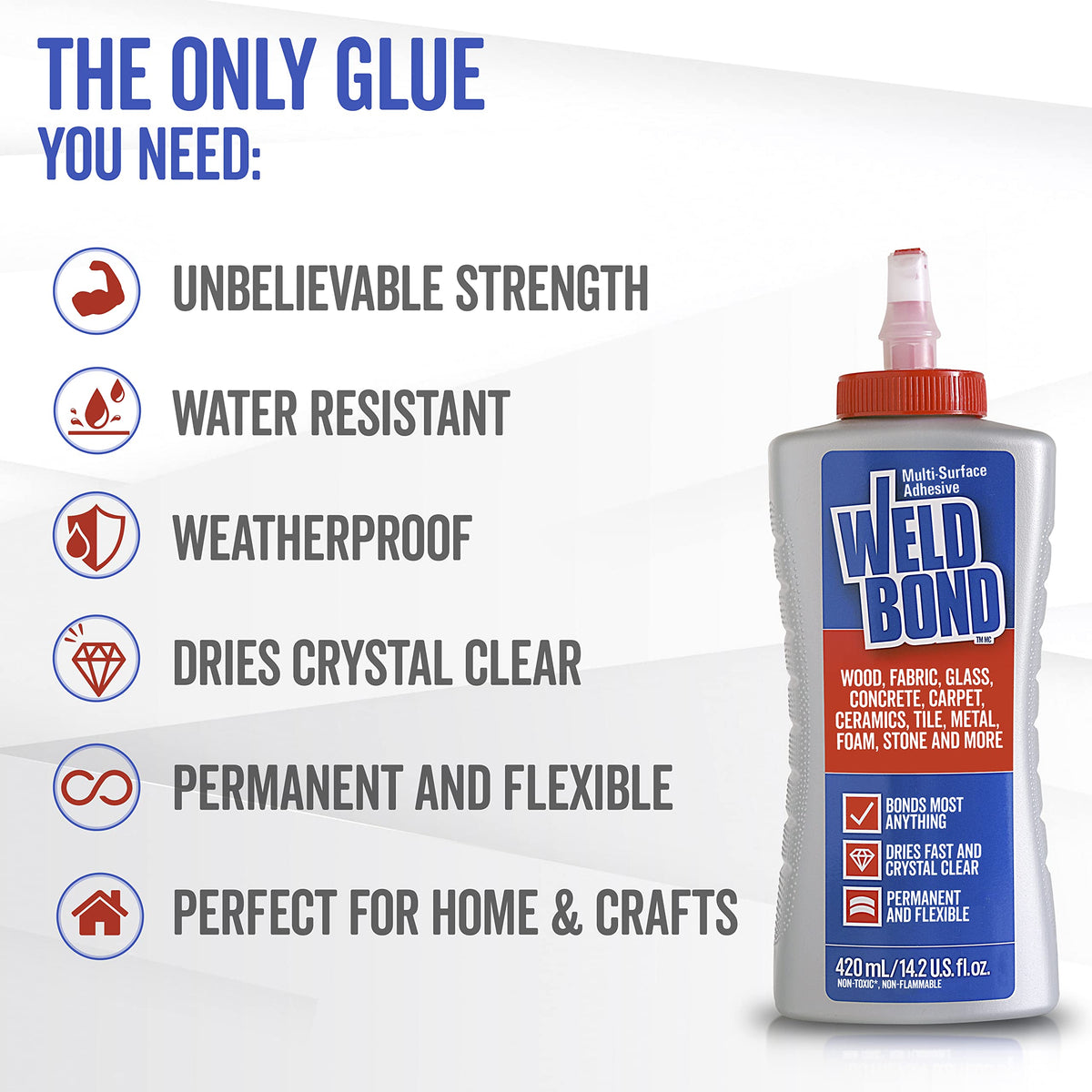 Weldbond weatherproof adhesive suitable for indoor and outdoor woodworking.