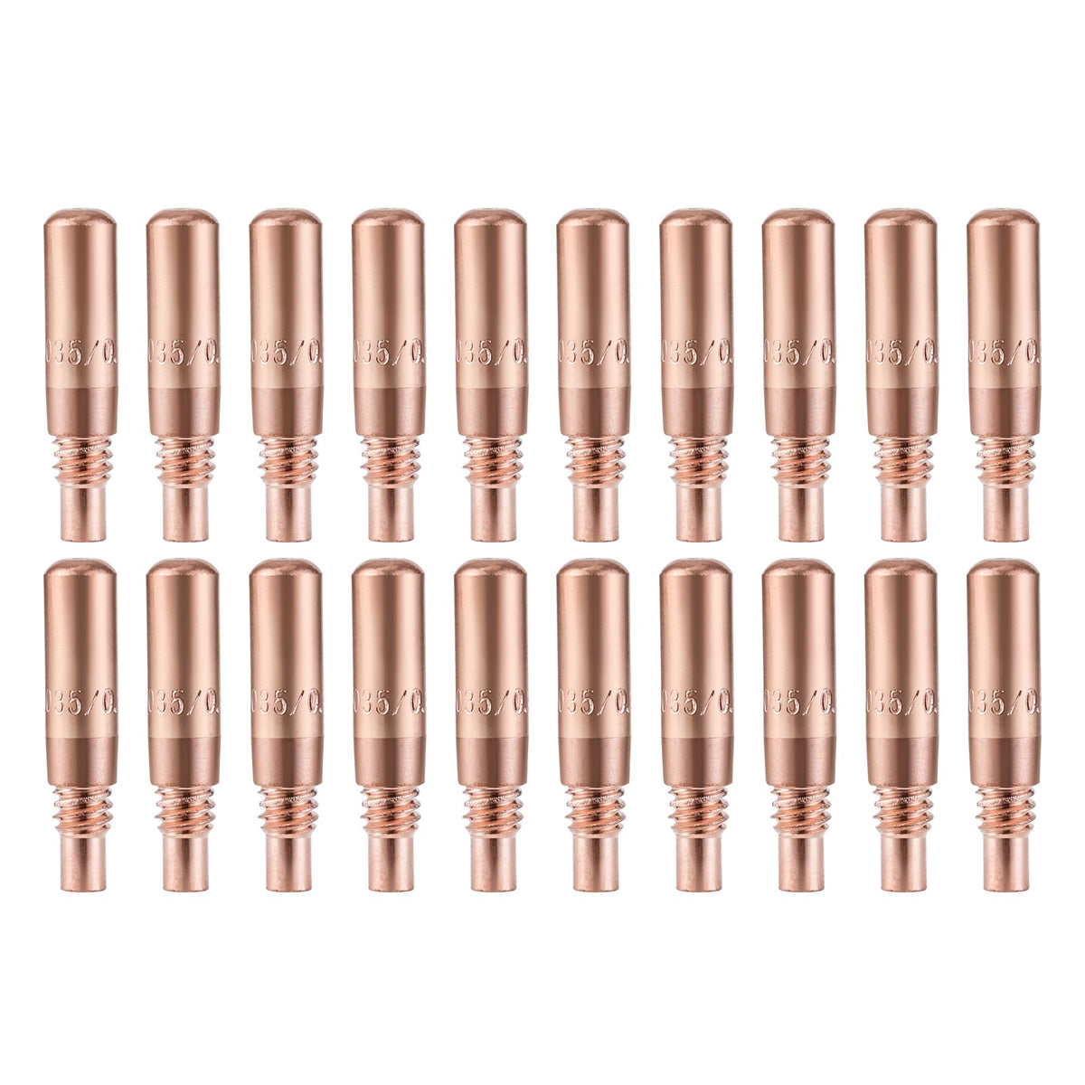 Welding Knight MIG tip 0.9mm close-up showing copper construction for reliable conductivity.