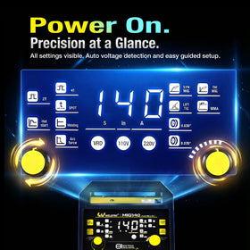 W Weldpro 140A MIG welder included accessories kit speeds setup.