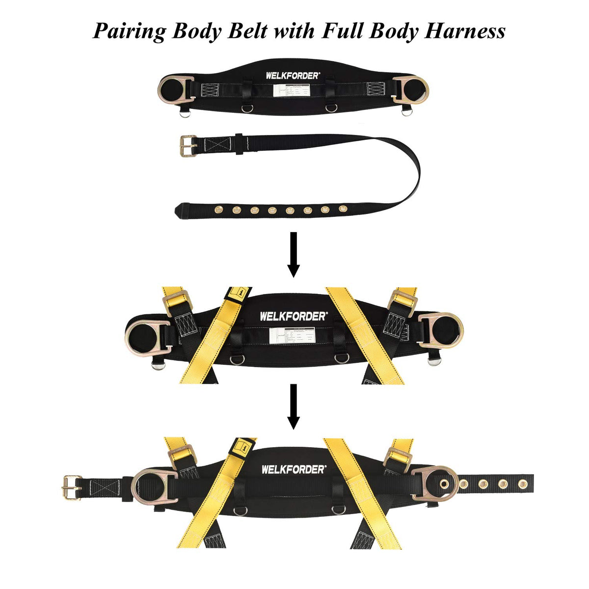 WELKFORDER adjustable tongue buckle ensures quick, secure waist fitting.