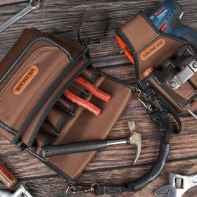 Welkinland 10-pocket closed-bottom pouch close-up shows secure organization.