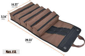 Welkinland 15L capacity tool roll demonstrates ample space for tools
