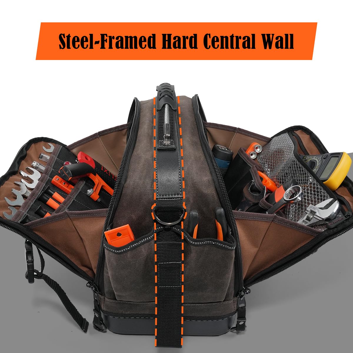 Welkinland bag features 24 MOLLE webbings for flexible organization.
