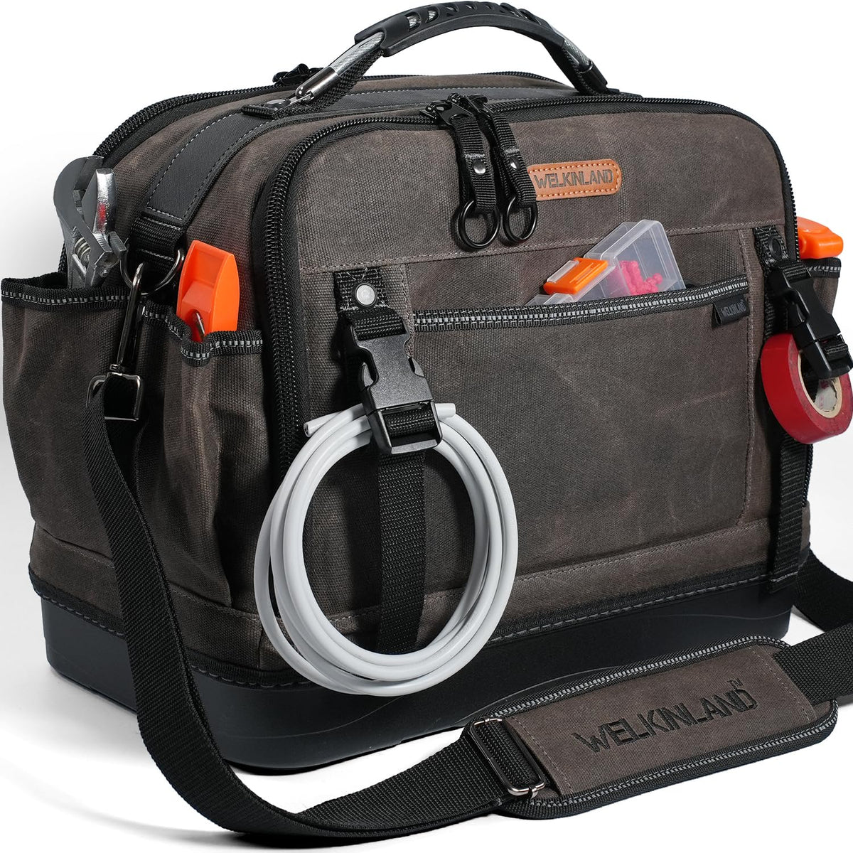 Welkinland 53Pockets HVAC bag top-open design for quick tool access.