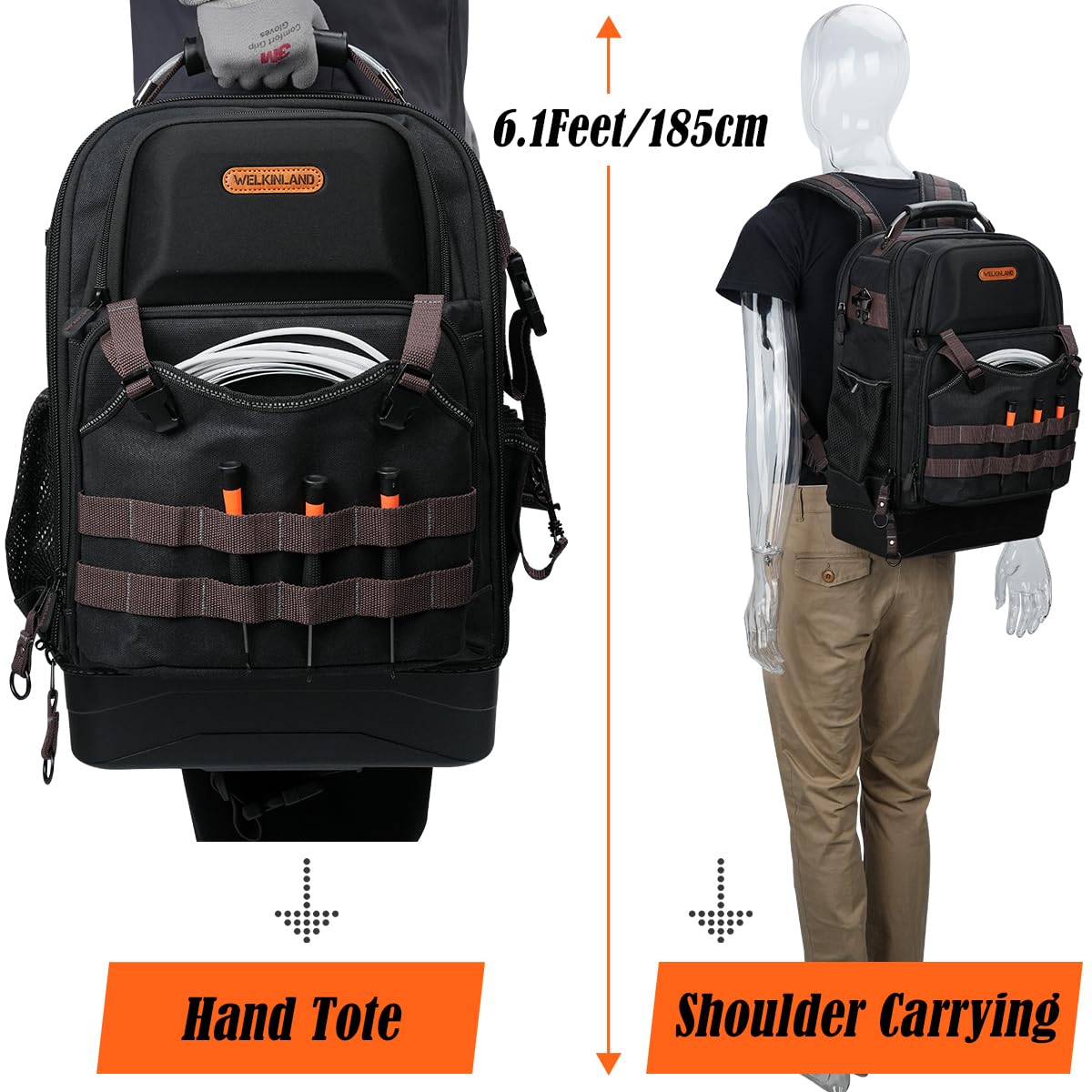 WELKINLAND Heavy-duty tool backpack designed for pros on demanding days.
