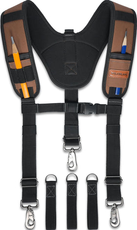 WELKINLAND heavy-duty tool belt suspender closeup showing rugged construction for daily use