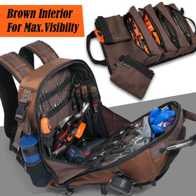 Welkinland brown 600D interior enables quick tool access.