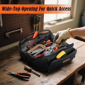 WELKINLAND LayFlat Tool Pouch external zipper and tarpauline pocket for visibility.
