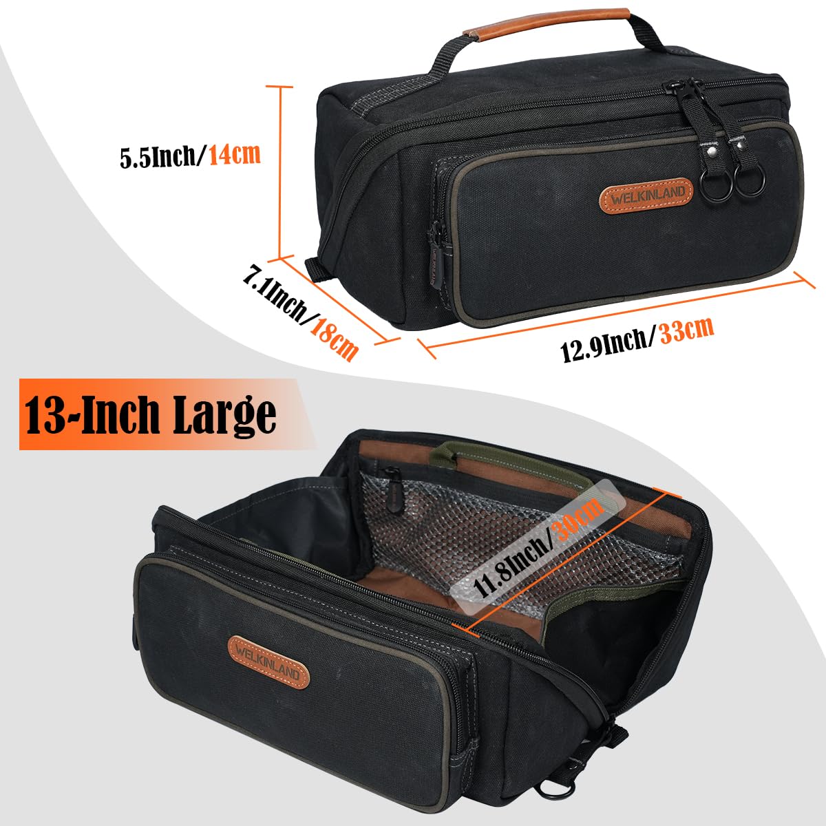 WELKINLAND LayFlat Tool Pouch interior pockets keep tools organized.